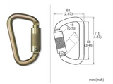 B-Safe Karabiner Twist Lock Steel ANSI 40kN Gate Opening(21mm) D Type c/w Captive Pin BSK0003-16