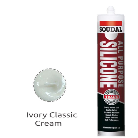 Soudal All Purpose Silicone Ivory Colorbond Classic Cream 300ml x 12 121664