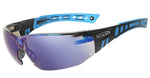 Speed Blue/Black Frame Blue Mirror Lens Safety Glasses 360BM