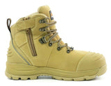 Bison XT Zip Side Lace Up Ankle Safety Boot Wheat Color XTLZWHE-09