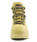 Bison XT Zip Side Lace Up Ankle Safety Boot Wheat Color XTLZWHE-09