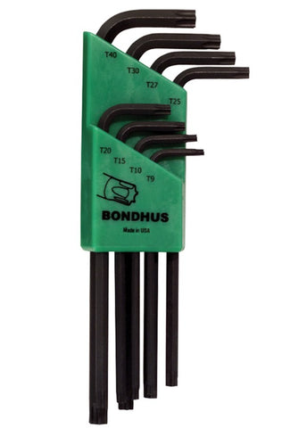 Bondhus Set 8 Tamper Resist Torx L-WR TR9-TR40 BD32434