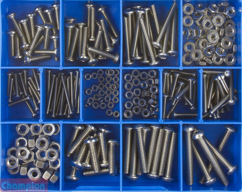 Champion S/Steel Imperial BSW Machine Screws & Nuts Assortment CA1860