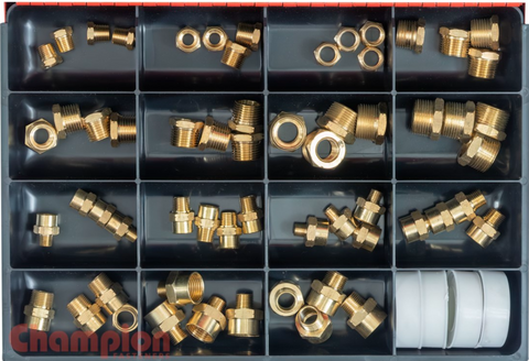 Champion Brass Male/Female Hex Adaptors Assortment 8 Sizes: 1/4″ to 3/4″CA2064