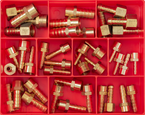 Champion Brass Female Straight Hose Tails Assortment 10 Sizes: 3/16″ to 1/2″ & 1/8″ to 3/8″ CA37