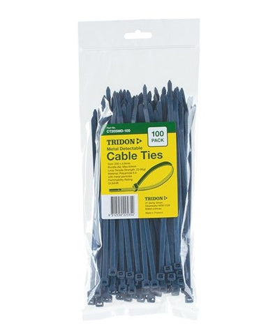 Tridon Metal Detectable Cable Ties 200 X 5mm  100 Pack CT205MD-100