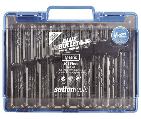 Sutton Tools Jobber Blue Bullet D102 Twist Drill Bit Set 101 Piece Metric 1.0-10.0 x 0.5mm D102SM101