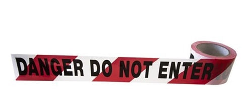 Frontier Safety Tape DANGER DO NOT ENTER Red White 100M Roll FRDANGER0R1