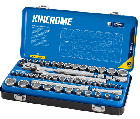 Kincrome Socket Set 52 Piece 1/4 & 3/8" Drive Metric & Imperial K28016