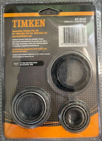 TIMKEN Standard Trailer Wheel Bearing Kit Ford Hub Slim Line KIT6014T