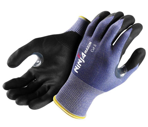 Ninja Maxim Cut 5 Gloves Blue Sizes Small to 2x Ex Large NIMAXIMC5BL000