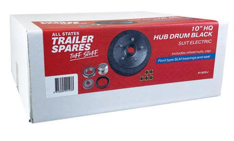 All States Trailer HQ Hub Drum Black 10in Brg Seal Cap SLM R1922J