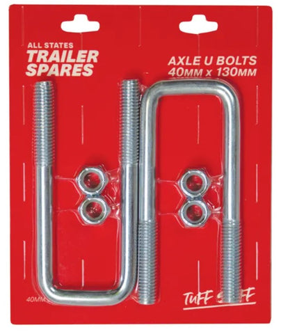 All States Trailer U Bolt 40 Square x 130mm w nuts x2 R5606