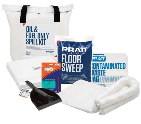 Pratt 25Ltr Oil & Fuel Aus Vehicle Spill Kit-White Bag SKOF025 