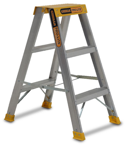 Gorilla -PRO Pro-Lite 3 Step Double Sided Aluminium Ladder 3 FT 150kg SM003-PRO