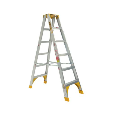 Gorilla Double sided A-frame ladder 1.8m (6ft) Aluminium 180kg Heavy Duty Industrial SM006-HD