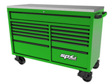 SP Tools USA Sumo Series Wide Roller Cabinet - 13 Drawer – Green/Black SP44725G