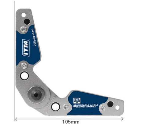 ITM Inside & Outside Adjustable Angle Welding Magnet, 22kgs Force, 105mm, 20° To 200°, Powerful Ndfeb Magnet TM650-040