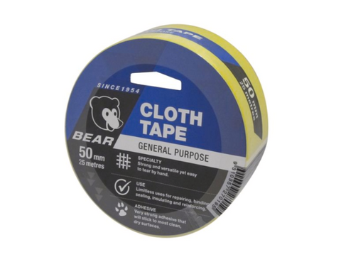 Bear Cloth Tape 50mm X 25m YELLOW 66623336619