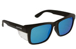 Paramount Safety Glasses Frontside Polarised Blue Revo Lens With Black Frame 6514