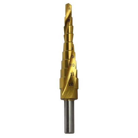 Alpha 4-12mm Spiral Flute Step Drill 9STSFM4-12S