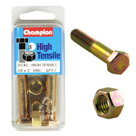 Champion Bolt and Nuts 3” x 3/8 BC43