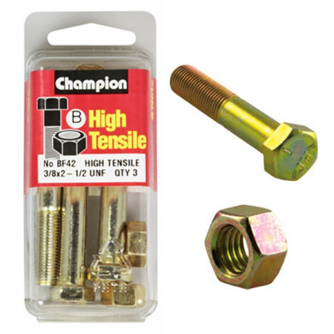 Champion Bolt and Nuts 2”1/2 x 3/8  BF42