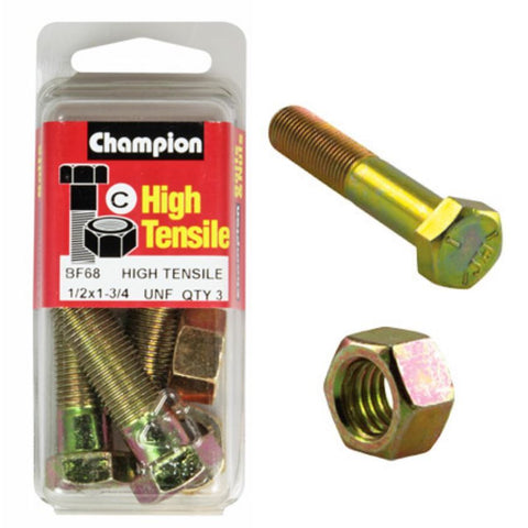 Champion Bolt and Nuts 1-3/4” x 1/2  BF68