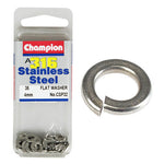 Champion Flat Washers- Fasteners S/S 4mm  CSP32