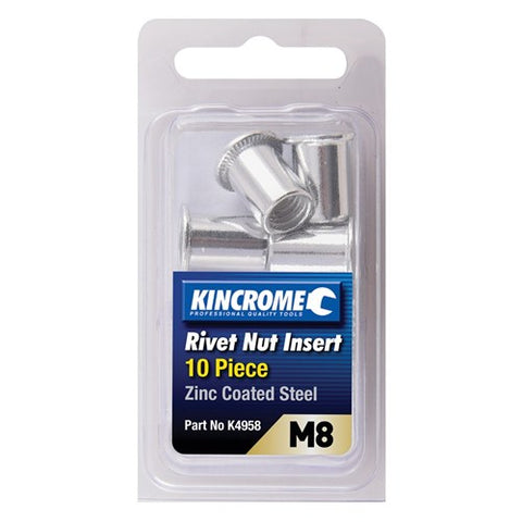 Kincrome Rivnut Zinc Steel M8 10 Pce K4958