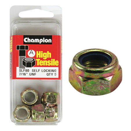 Champion Blister Nyloc-Self Locking Nuts 7/16“-SLF80