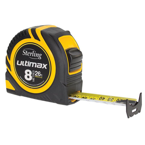 Sterling Ultimax Tape Measure 8m x 25mm Metric  TMX8025