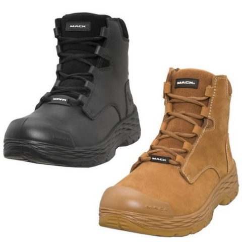 Mack Force Zip Up Safety Boots Black or Honey Color MK0FORCEZBBF090