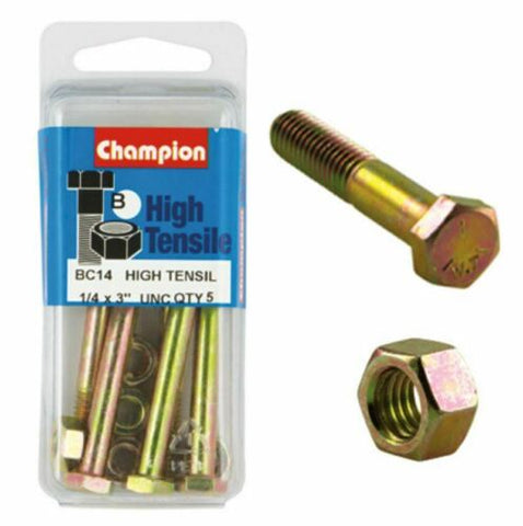 Champion Bolt and Nuts 3” x 1/4  BC14