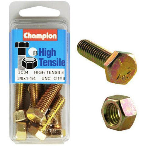 Champion Fully Threaded Set Screws and Nuts 1-1/4” x 3/8 BC34