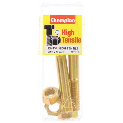 Champion Fully Threaded Set Screws and Nuts 12 x 90 x 1.75 mm- BM134