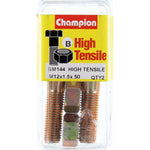 Champion Fully Threaded Set Screws and Nuts 12 x 50 x 1.5 mm- BM144