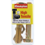 Champion Fully Threaded Set Screws and Nuts 12 x 75 x 1.25 mm- BM154