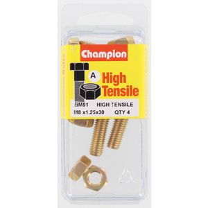 Champion Fully Threaded Set Screws and Nuts 8 x 30mm- BM51