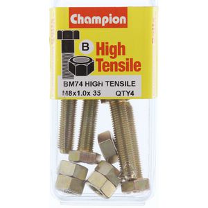 Champion Fully Threaded Set Screws and Nuts 8 x 35 x1.0 mm- BM74