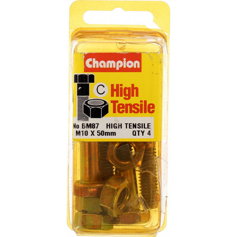 Champion Fully Threaded Set Screws and Nuts 10 x 50 mm- BM87