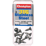 Champion Self Tapping CounterSunk Screws 8G x 1/2 -CSP96