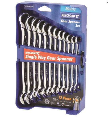 Kincrome Single Way Gear Spanner Set 12 Piece Metric K3102