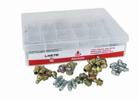 Alemlube Metric Grease Assorted Nipple Kit 100 piece L4676