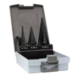 Alpha ThunderMax Step Drill Set Straight Flute 4-12,4-20,-6-30mm Metric Plastic Box STPSET3TM