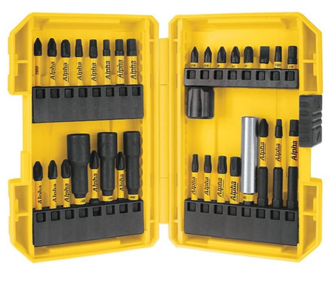 Alpha ThunderMax Impact Driver Bit Set 33 Piece incl Mag Boost in Plastic Case TMDSET-33